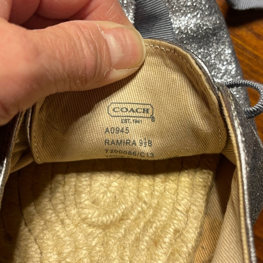 Coach | Ramira Espadrilles Gunmetal Glitter Lace-ups - Picture 8 of 10